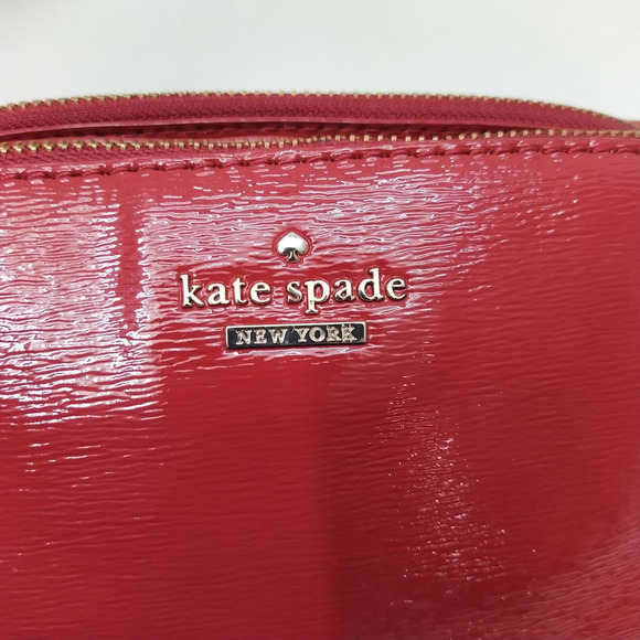 Kate Spade New York Red Patent Leather Zipper Closure Crossbody Bag - Picture 5 of 16